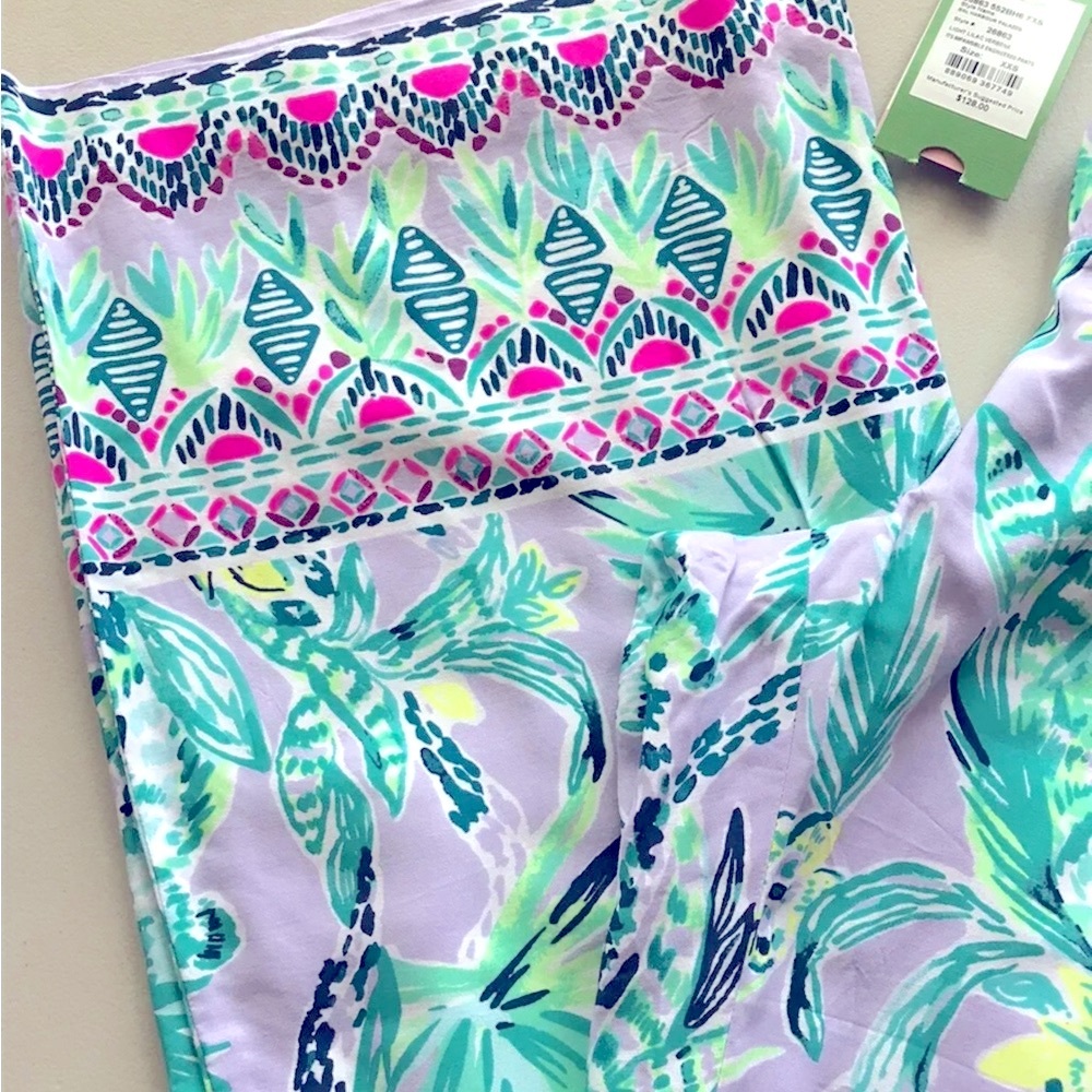 Lilly Pulitzer NWT 33" Bal Harbour Palazzo Pants Its Impawsible $128 Size 2XS - Picture 3 of 10